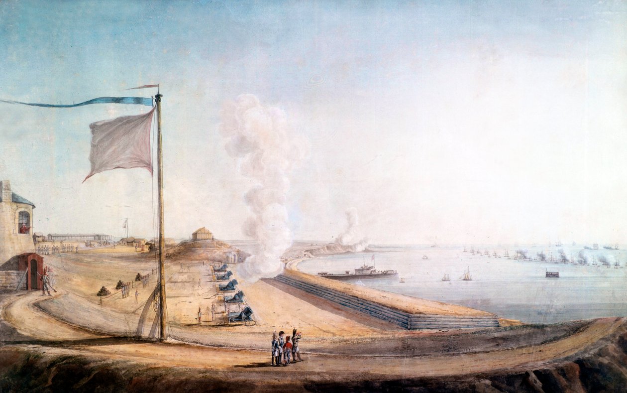 Boulogne-sur-Mer tábor képe: Napóleon megfigyeli az angol flottát alkotó: Jean Rodolphe Gautier