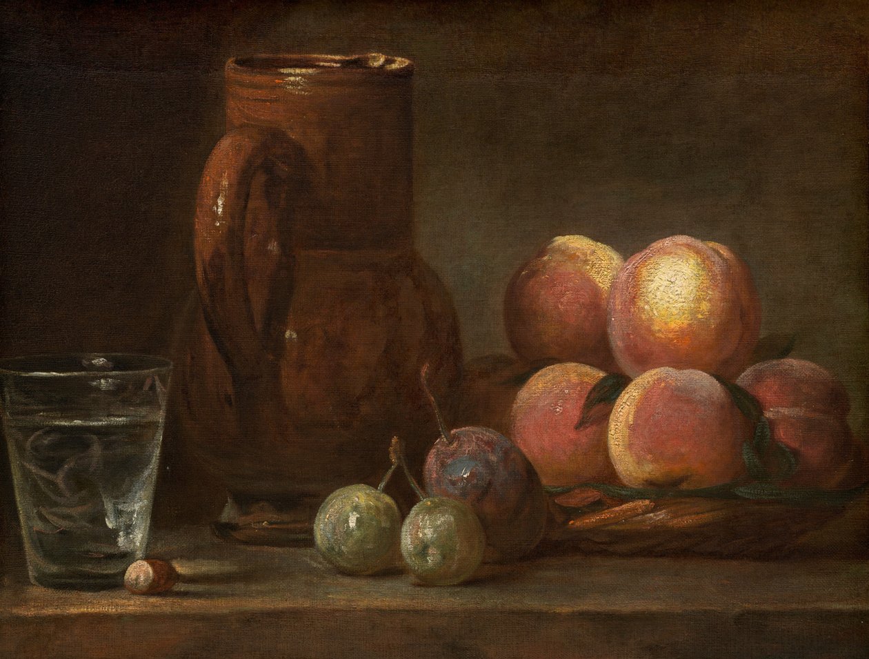 Gyümölcs, kancsó és pohár, c. 17261728. alkotó: Jean Baptiste Simeon Chardin