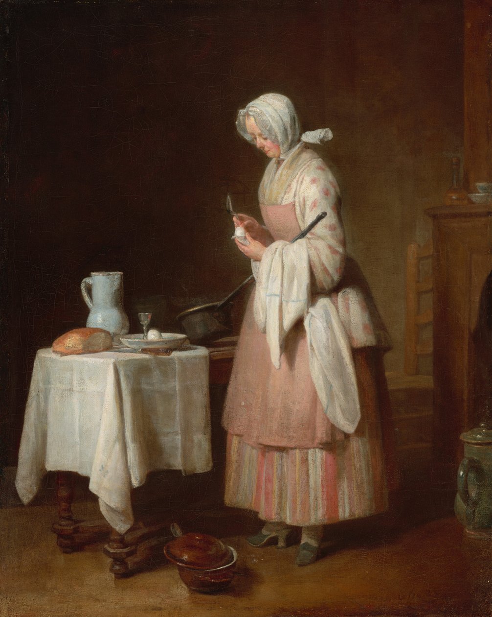 A figyelmes nővér alkotó: Jean Baptiste Simeon Chardin