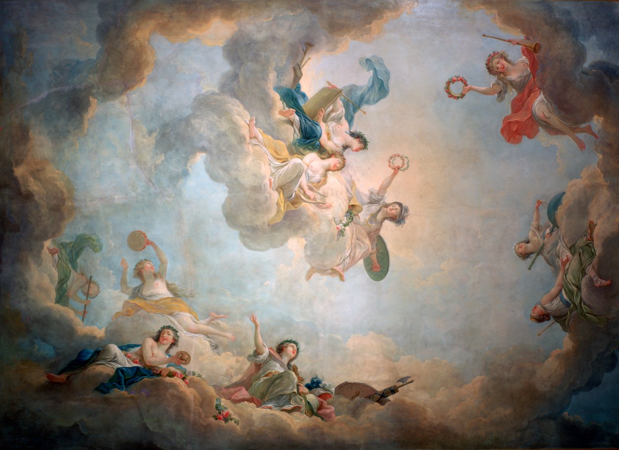 Marie Antoinettes játszószoba mennyezete, Chateau de Fontainebleau, 1763-1811. alkotó: Jean Simon Berthelemy
