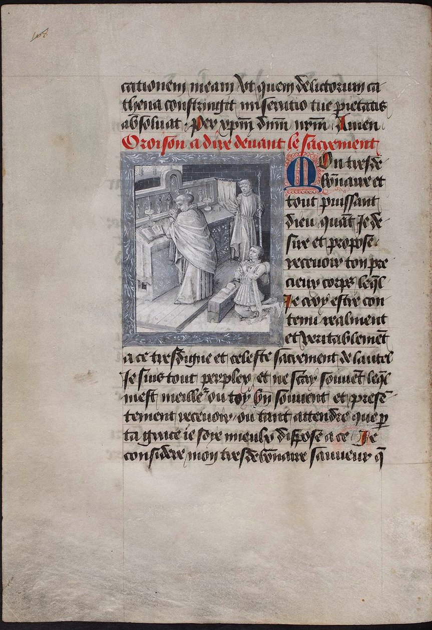 Szentmise Jó Fülöppel. Burgundi Fülöp óráinak könyve, 1455 körül alkotó: Jean Tavernier