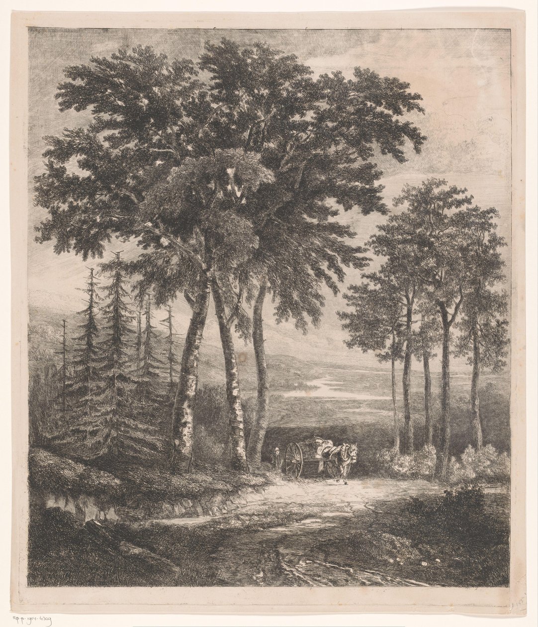 Táj lovaskocsival alkotó: Jean Théodore Joseph Linnig