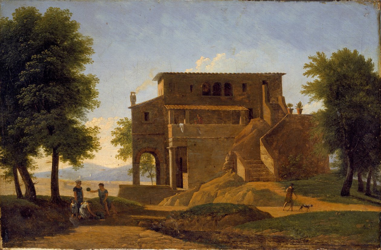 Egy olasz villa, 19. század elején alkotó: Jean Victor Bertin