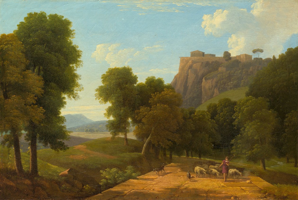 Pásztor a nyájával, c. 1820. alkotó: Jean Victor Bertin