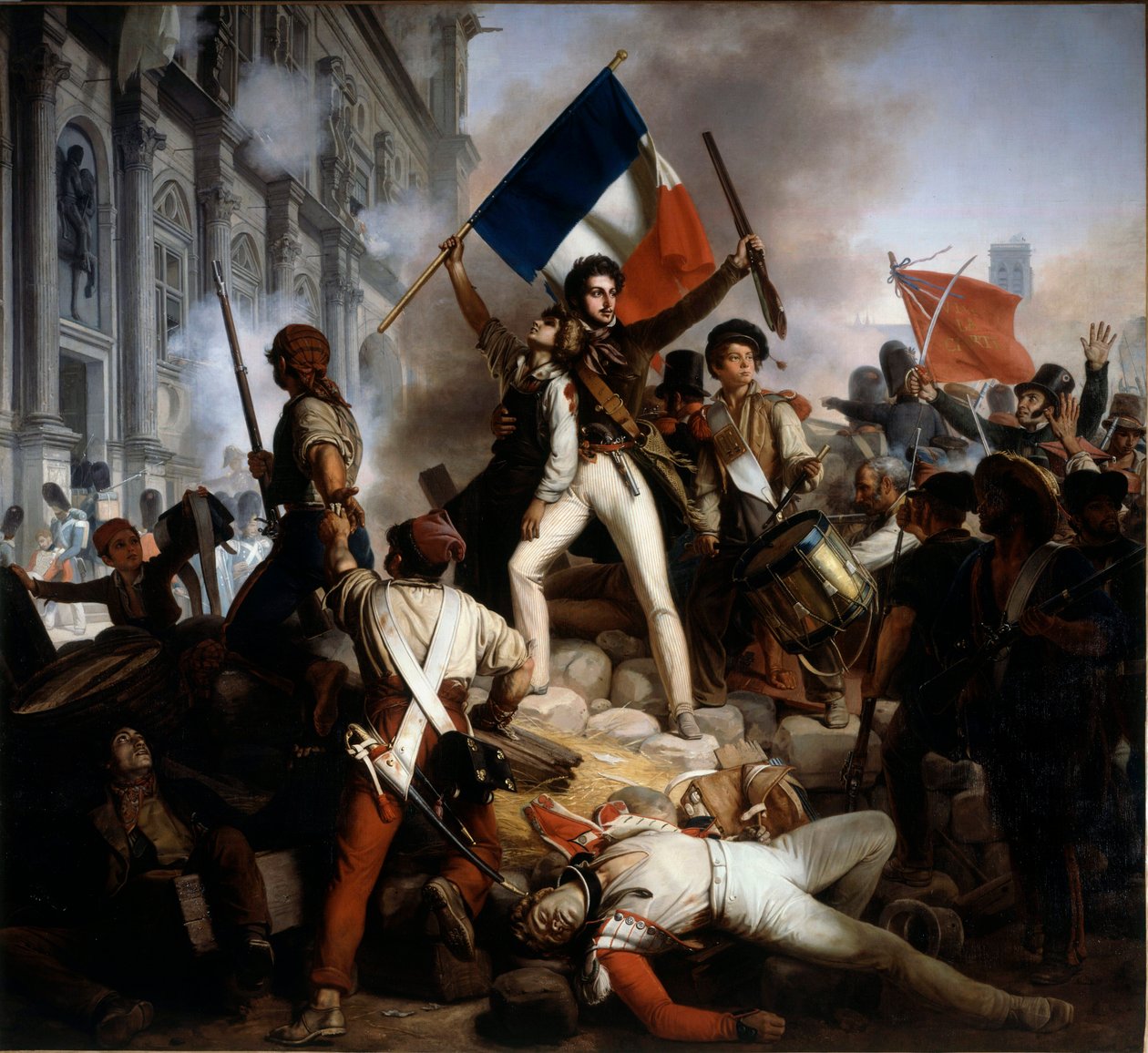 Harc a Hotel de Ville-ben, 1830. július 28-án alkotó: Jean Victor Schnetz