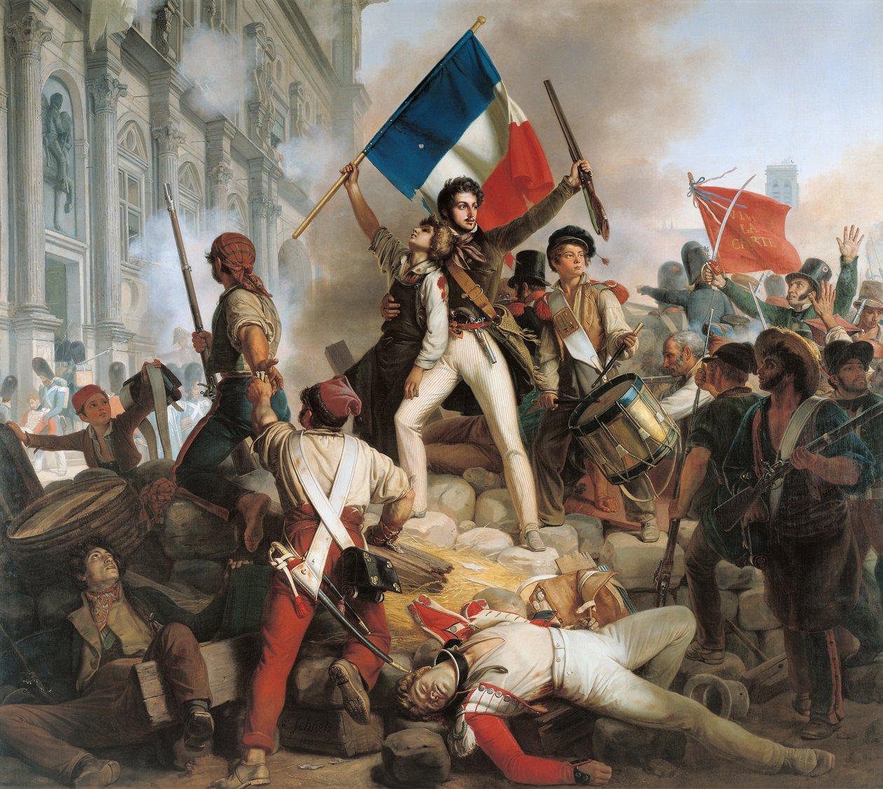 Harc a Hotel de Ville-ben, 1830. július 28., 1833 alkotó: Jean Victor Schnetz