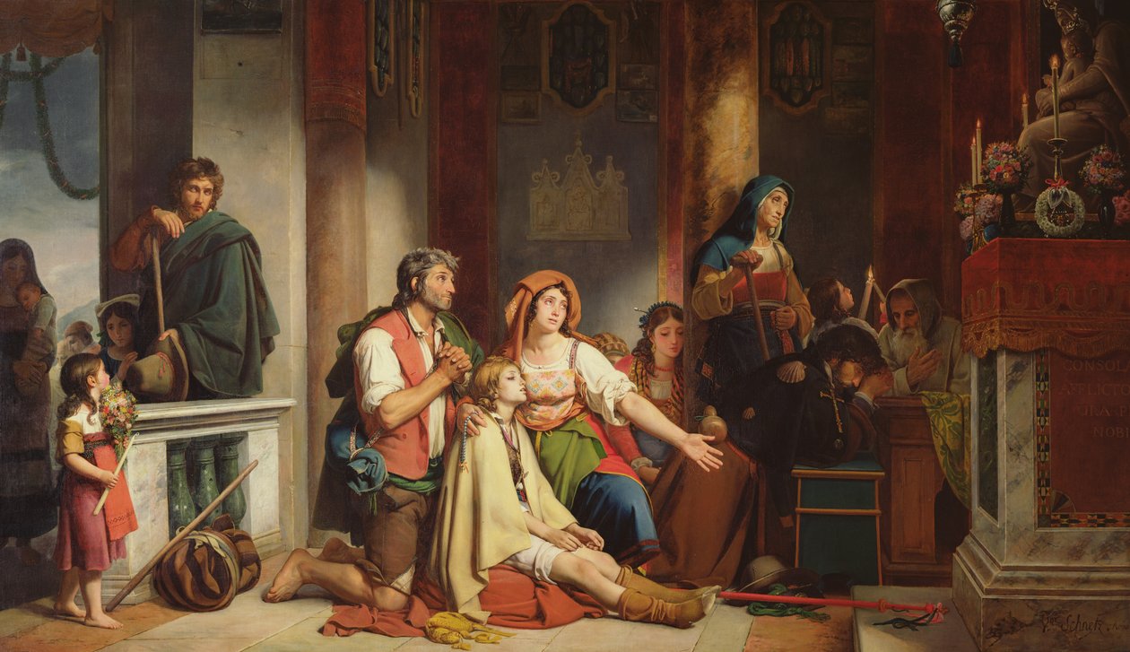 Az imádság a Madonnához, 1831 alkotó: Jean Victor Schnetz