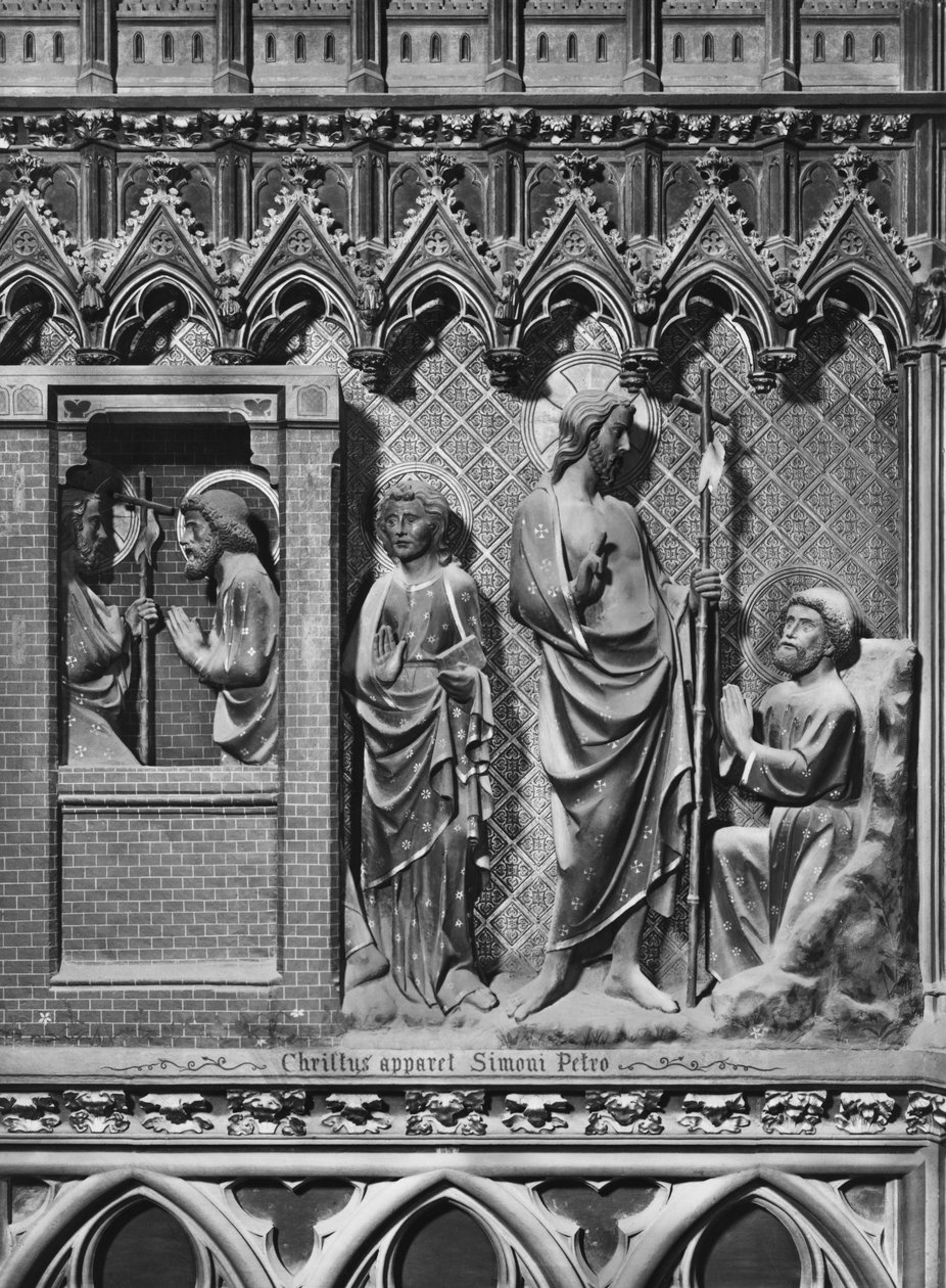 Katedrális, belső tér, kórus paraván, Jézus Krisztus megjelenése Szent Péternek, 1340-51 körül (polikróm kő) alkotó: Jean and Jean Le Boutellier Ravy