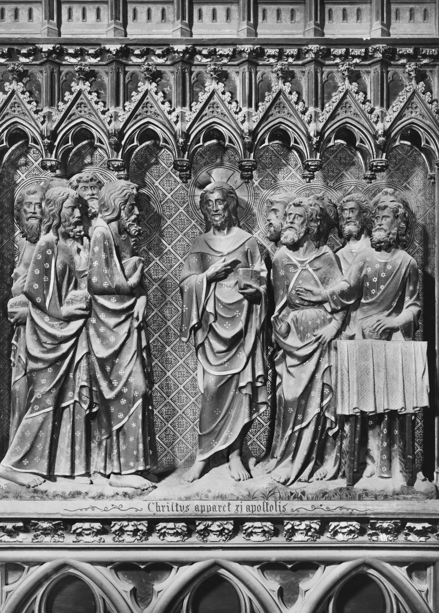 Katedrális, belső tér, kórus paraván, Jézus Krisztus megjelenése az apostoloknak, 1340-51 körül (polikróm kő) alkotó: Jean and Jean Le Boutellier Ravy