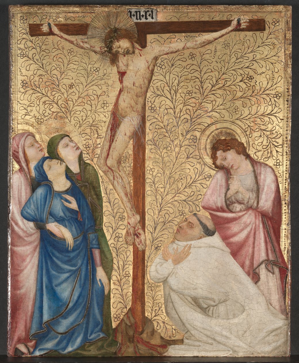Kálvária karthauzi szerzetessel, 1389-95 körül (olaj, tölgyfa tábla) alkotó: Jean de Beaumetz