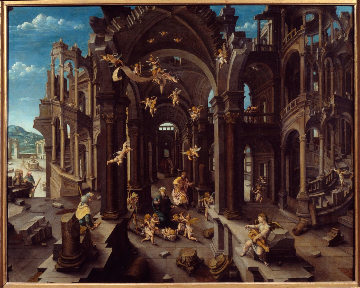 Pásztorok imádása. Jean De Gourmont festménye alkotó: Jean de Gourmont