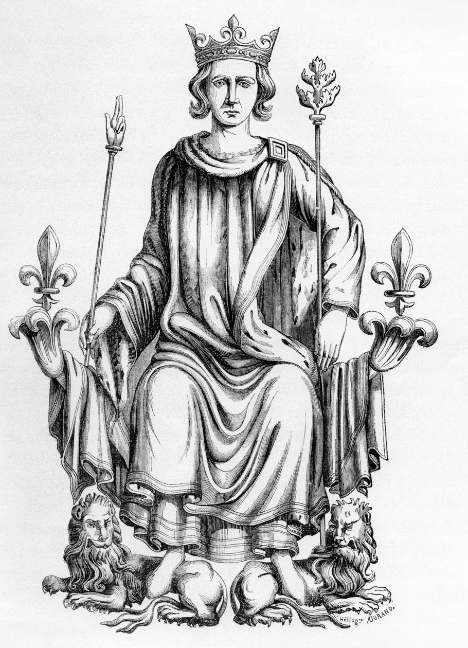 VI. Károly francia király, illusztráció a „Recueil des Rois de France de Jean Du Tillet”-ből (metszet) alkotó: Jean du (after) Tillet