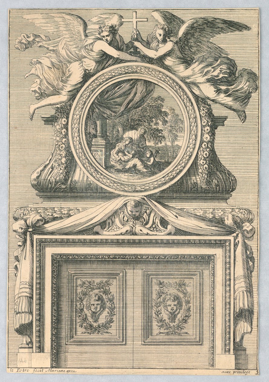 Design for Mantlepiece, a "Cheminées a la Modern"-tól alkotó: Jean le Pautre