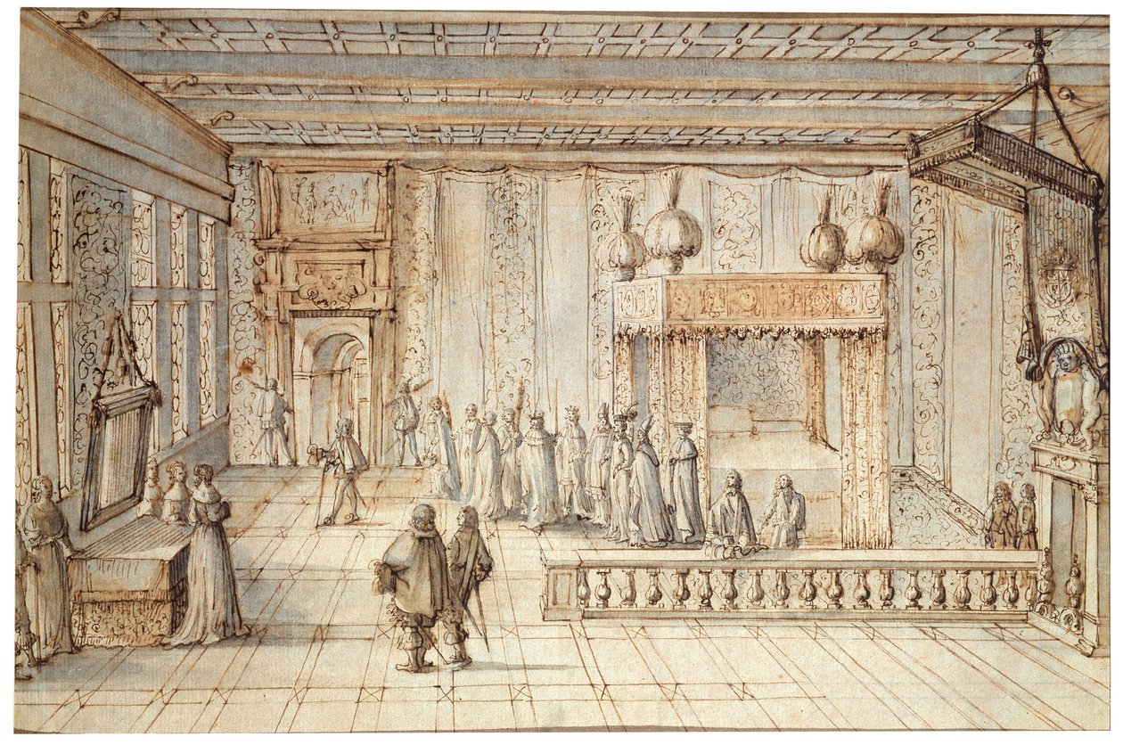 „XIV. Lajos király kamrája Versailles-ban”, 1654 alkotó: Jean le Pautre