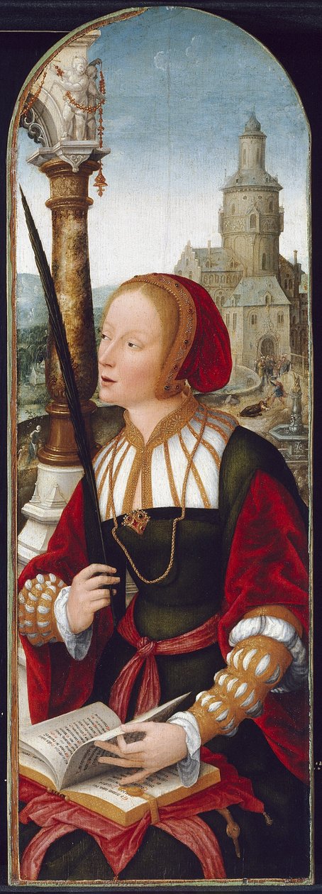 Szent Borbála, 1520 körül alkotó: Jean the Elder Bellegambe