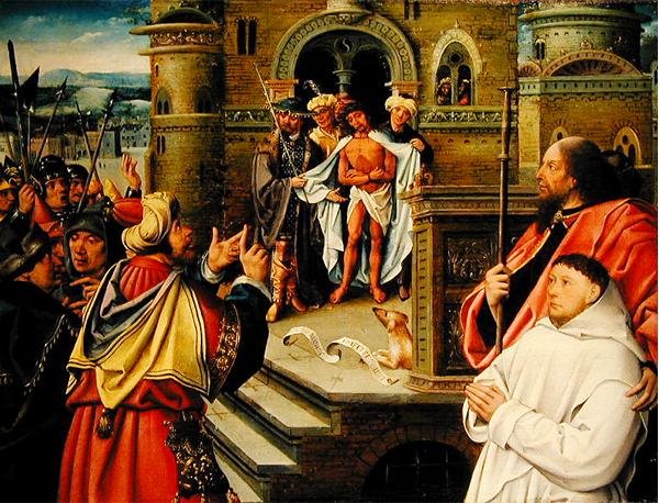 Krisztus kigúnyolása (olaj a panelen) alkotó: Jean the Elder Bellegambe