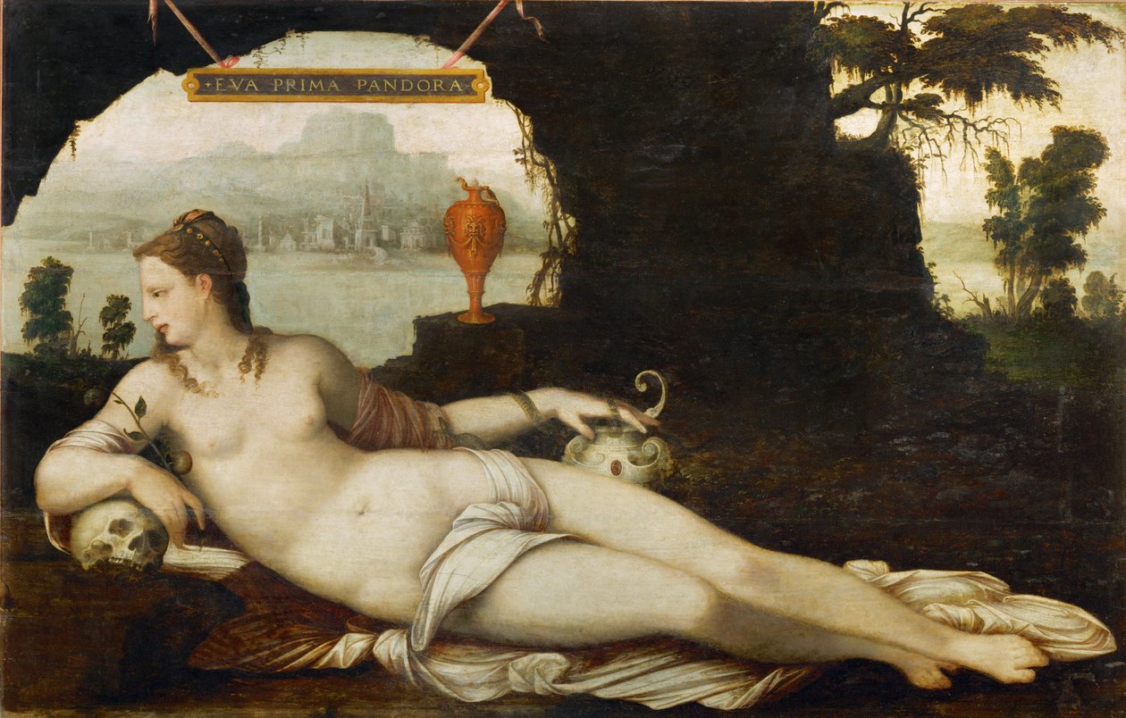 Eva Prima Pandora, 1550 körül (festmény, fa) alkotó: Jean the Elder Cousin