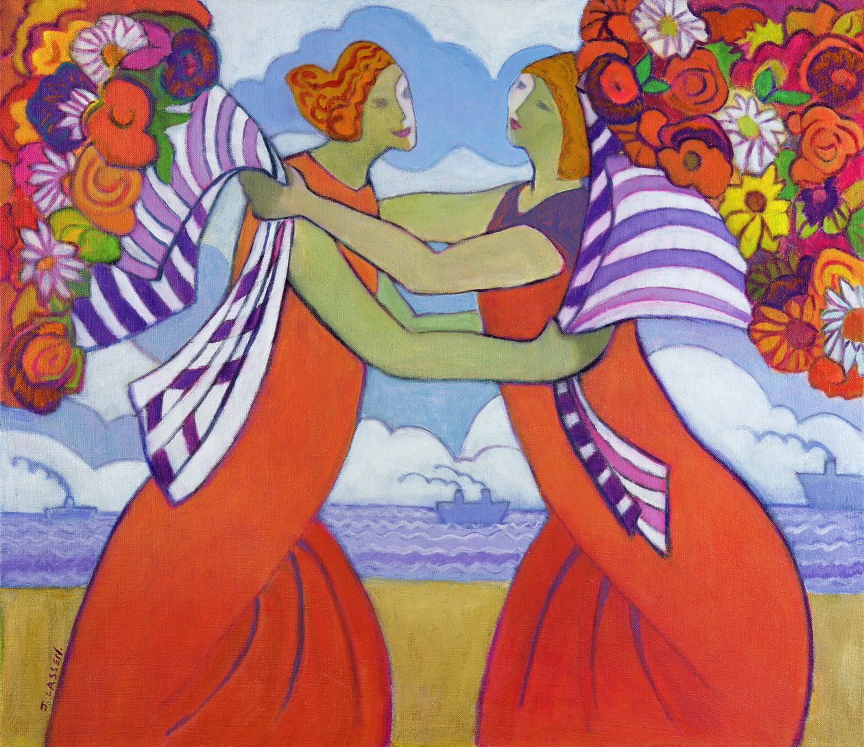 Üdvözlet, 2003-04 (akril, vászon) alkotó: Jeanette Lassen