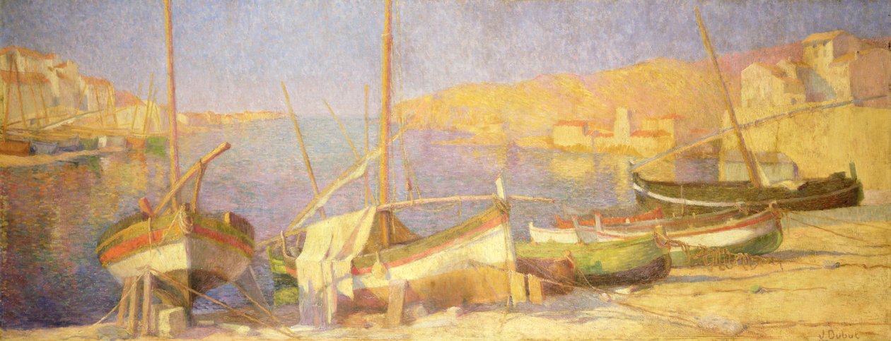 Collioure kikötője, délután alkotó: Jeanne Dubut
