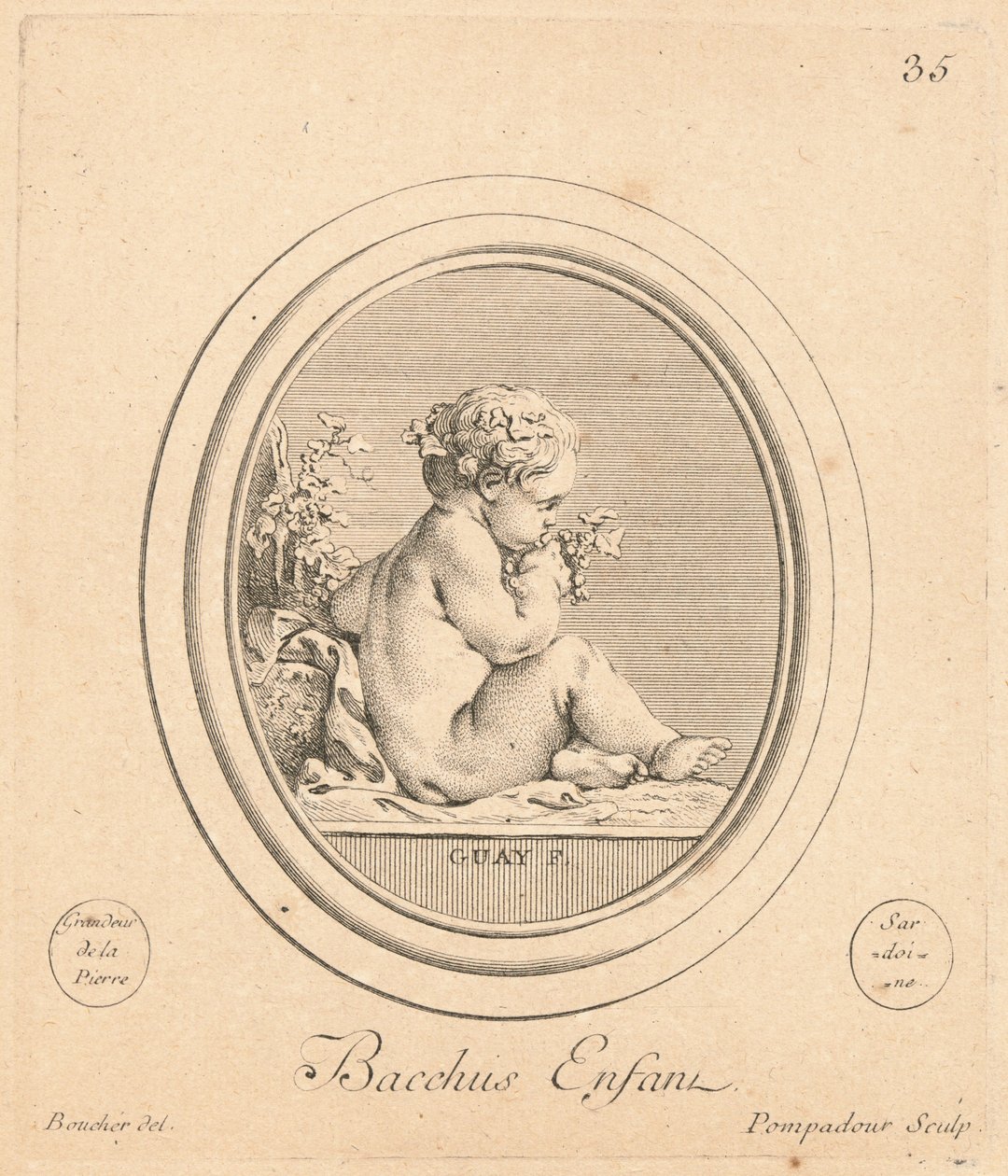 Bacchus enfant alkotó: Jeanne Antoinette Poisson, marquise de Pompadour after François Boucher after Jacques Guay