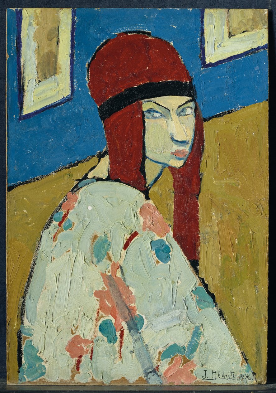 Önarckép, 1917 körül (olaj, karton) alkotó: Jeanne Hébuterne