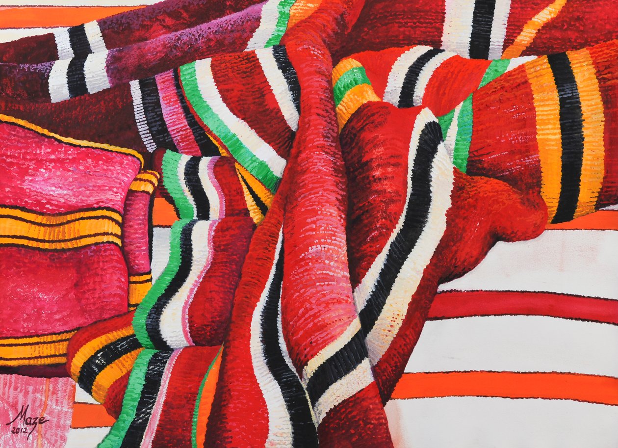 Marokkói szövetek 5, 2013 (gouache, papír) alkotó: Jeanne Maze
