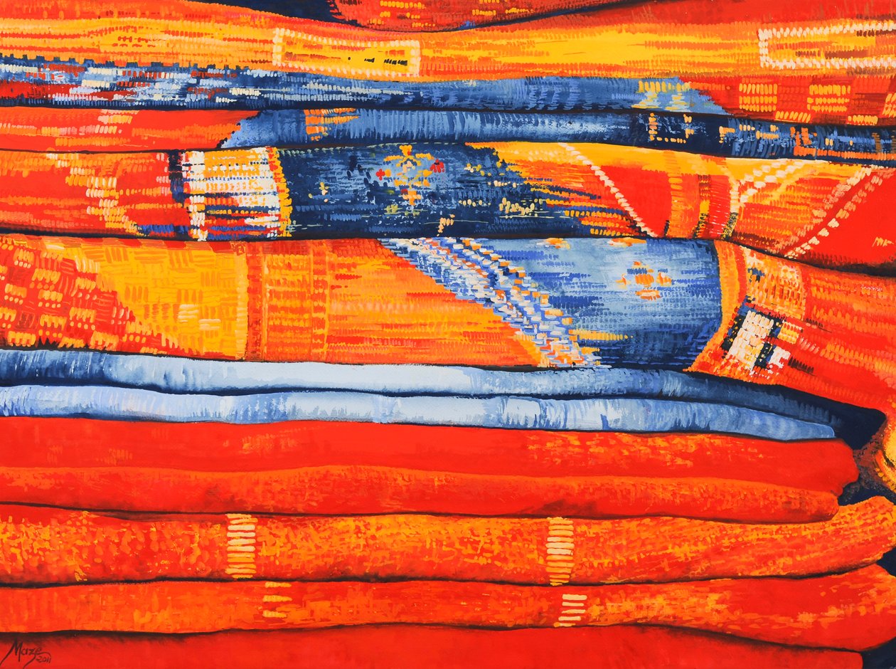 Marokkói szövetek 6, 2013 (gouache, papír) alkotó: Jeanne Maze
