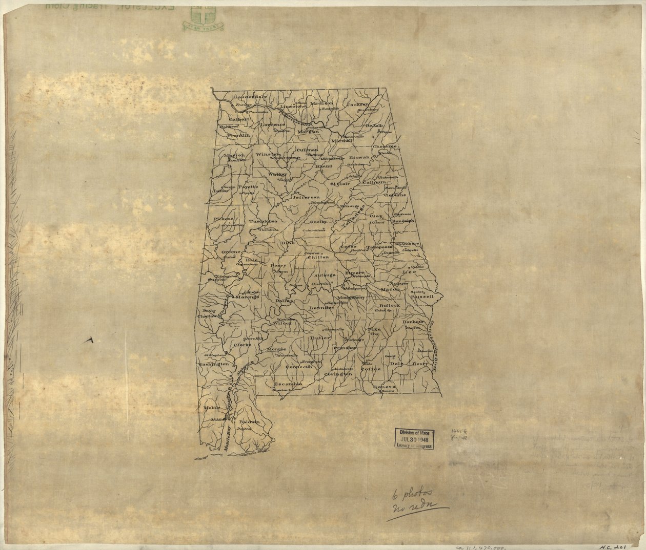 Alabama alaptérképe. LOC 2005625108 alkotó: Jedediah Hotchkiss