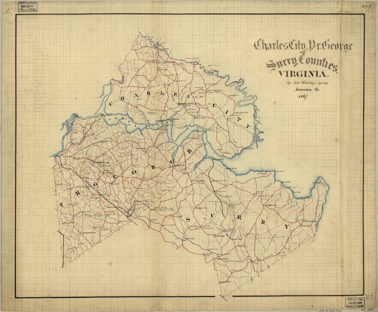Charles City, Pr. George és Surry megyék, Virginia LOC 2005625179 2005625179 alkotó: Jedediah Hotchkiss