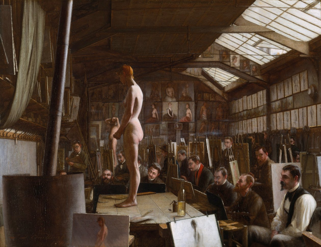 Bouguereau műterme az Académie Julian-on, Párizsban alkotó: Jefferson David Chalfant