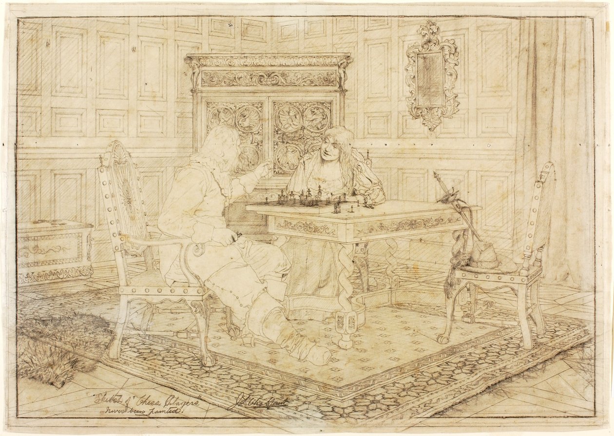 A "Sakkozók" vázlata alkotó: Jefferson David Chalfant