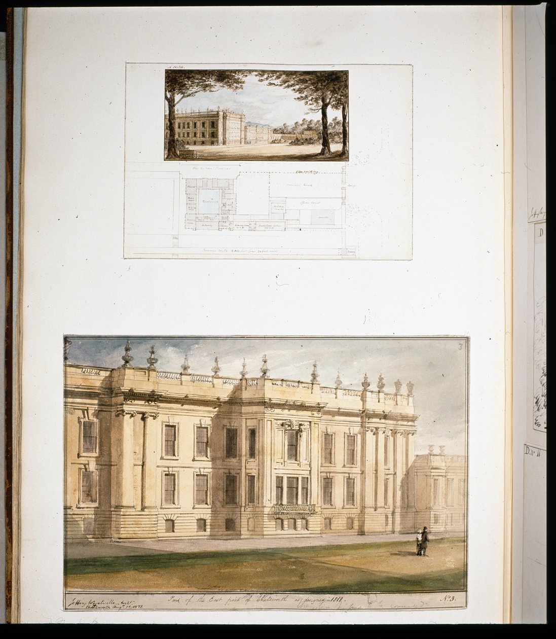 Tervek az East Elevation, Chatsworth House számára alkotó: Jeffry Wyatville