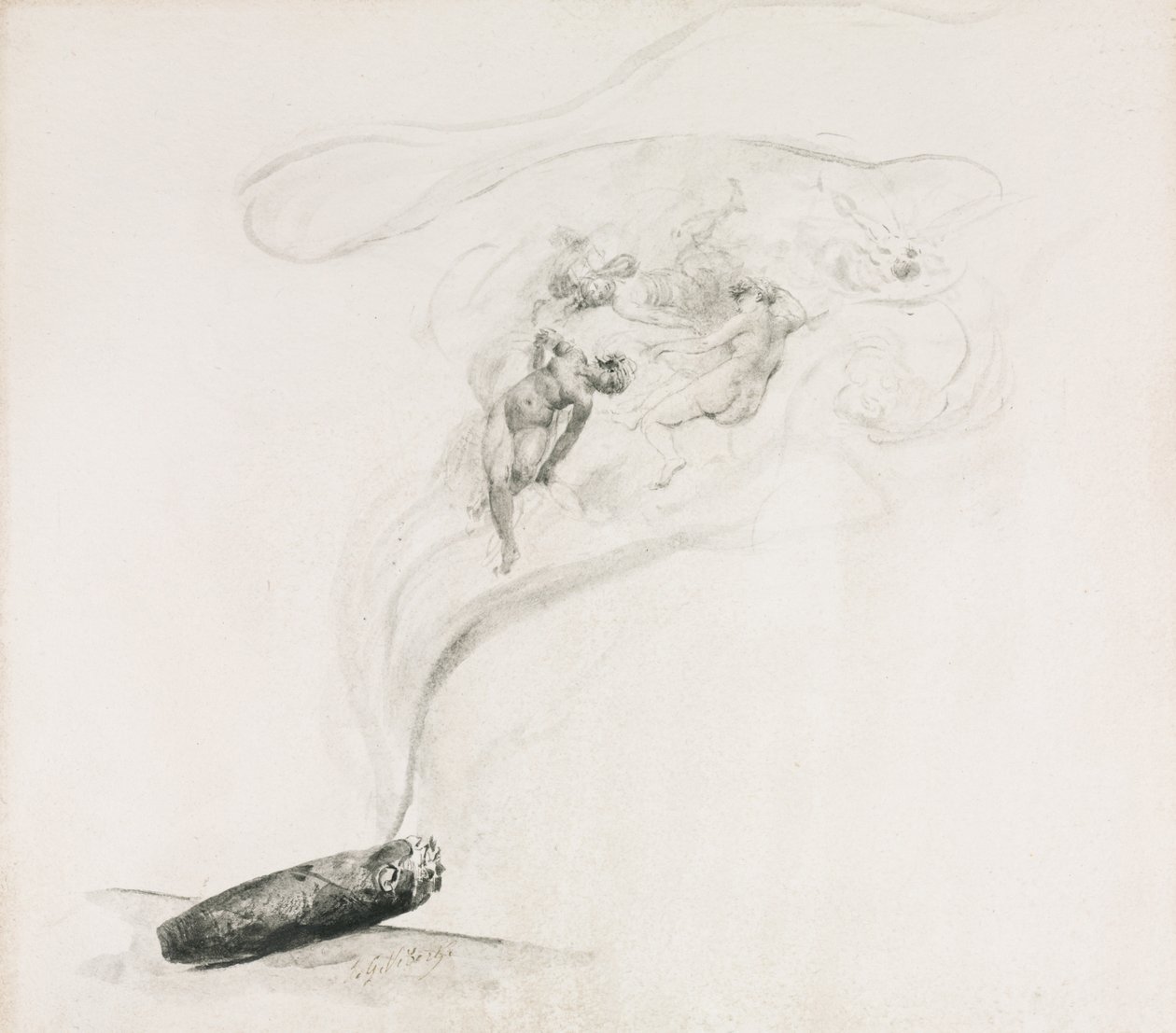 Füstben, 1800-as évek. alkotó: Jehan Georges Vibert