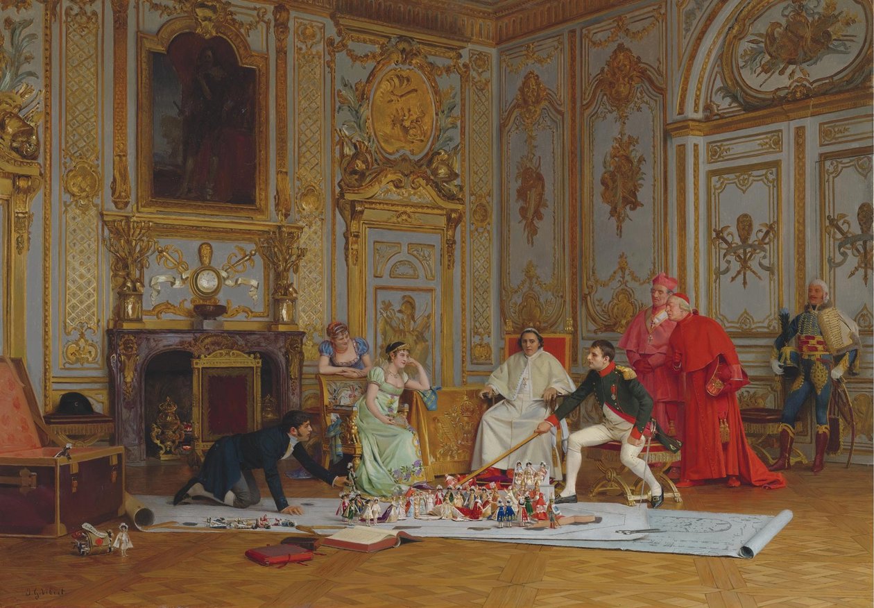 Napóleon a koronázását tervezi alkotó: Jehan Georges Vibert