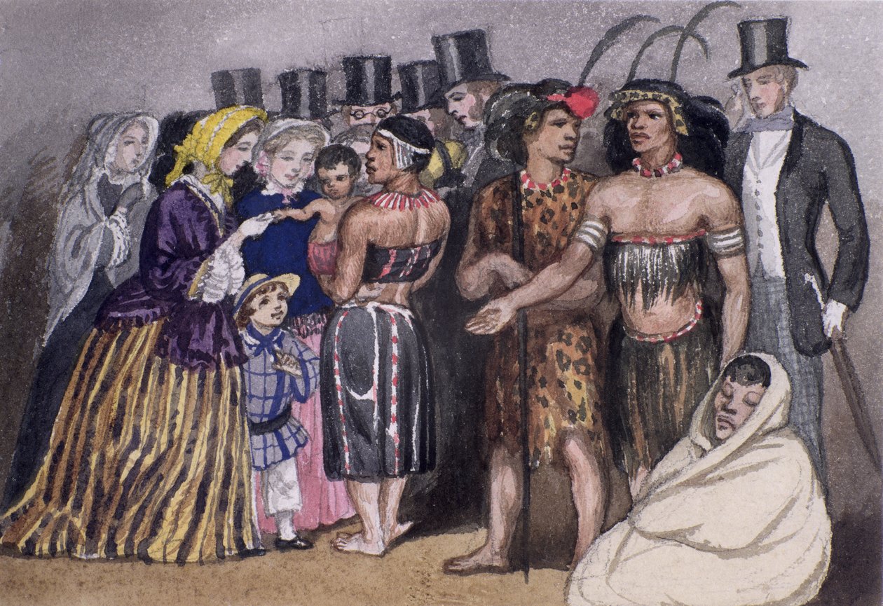 Találkozás a zulukkal Londonban, 1853 alkotó: Jemima Blackburn