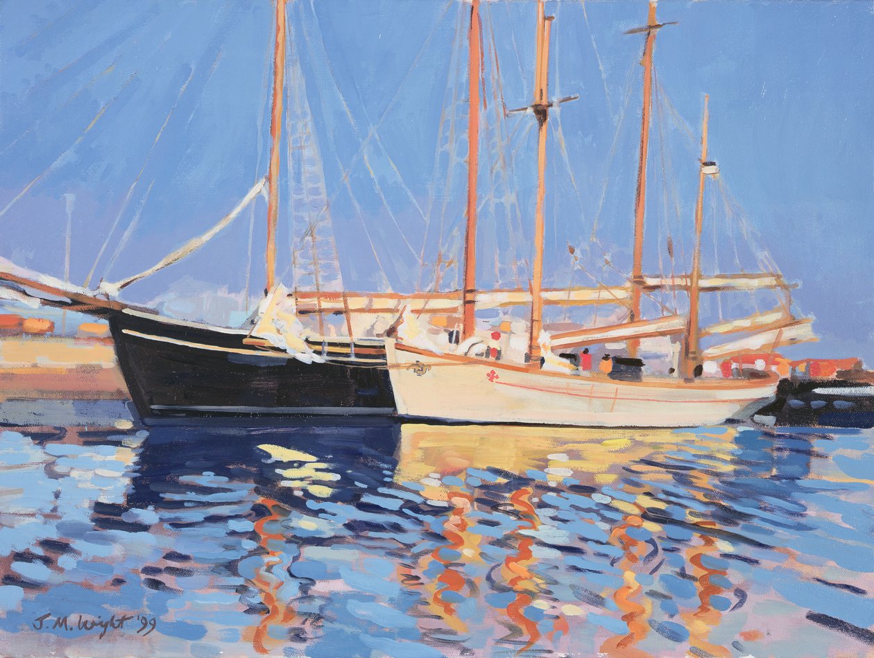 Kikötött vitorlás hajók, Skagen, Dánia, 1999 alkotó: Jennifer Wright