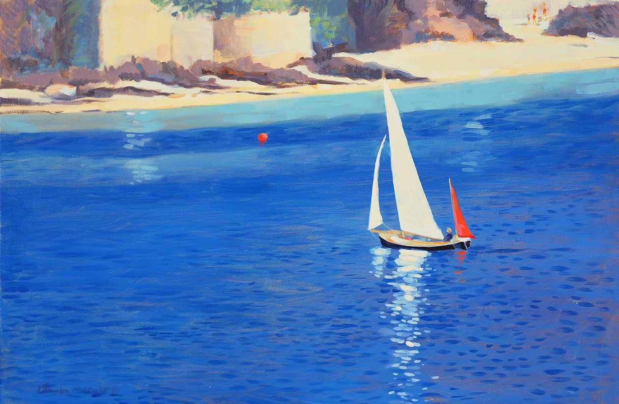 Salcombe - jacht Millbay közelében, 1999 alkotó: Jennifer Wright
