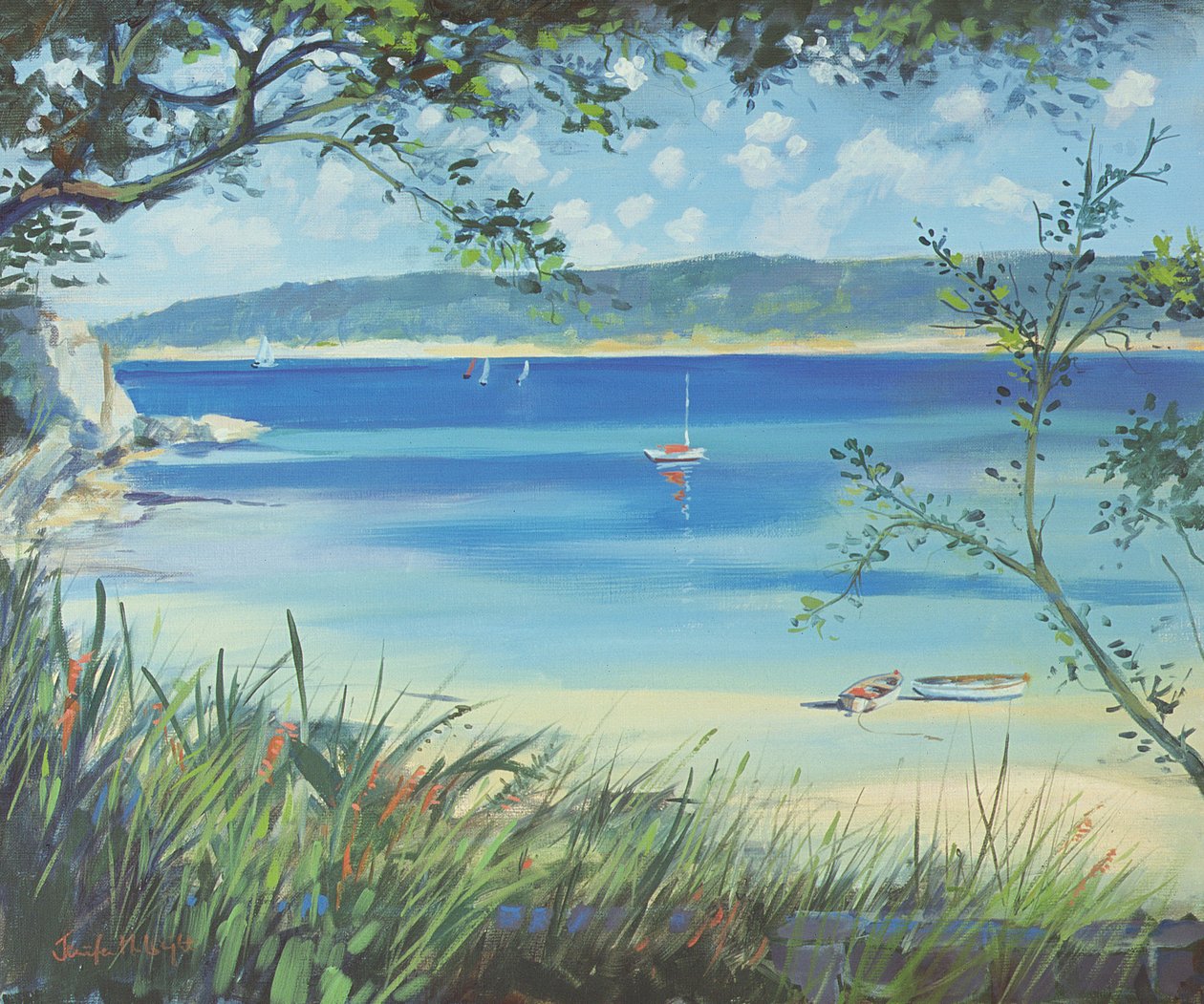Salcombe, Southsands Beach, 2000 alkotó: Jennifer Wright