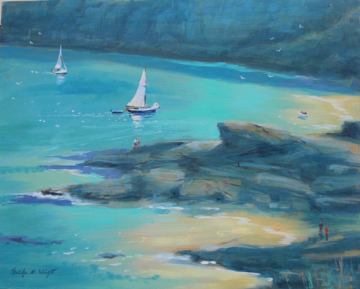 Salcombe Starehole-öböl alkotó: Jennifer Wright