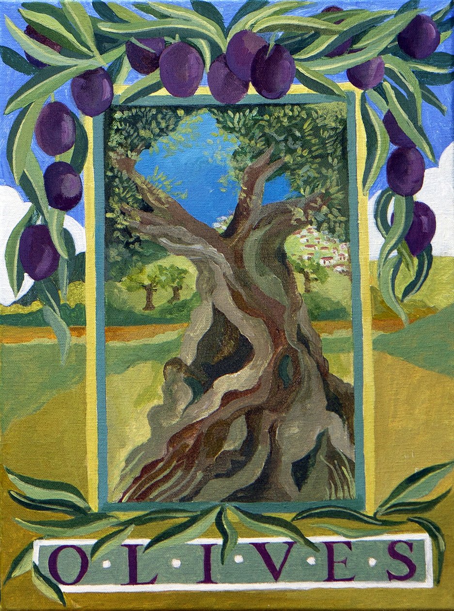 Fekete olajbogyó, 2014 (akril, vászon) alkotó: Jennifer Abbott