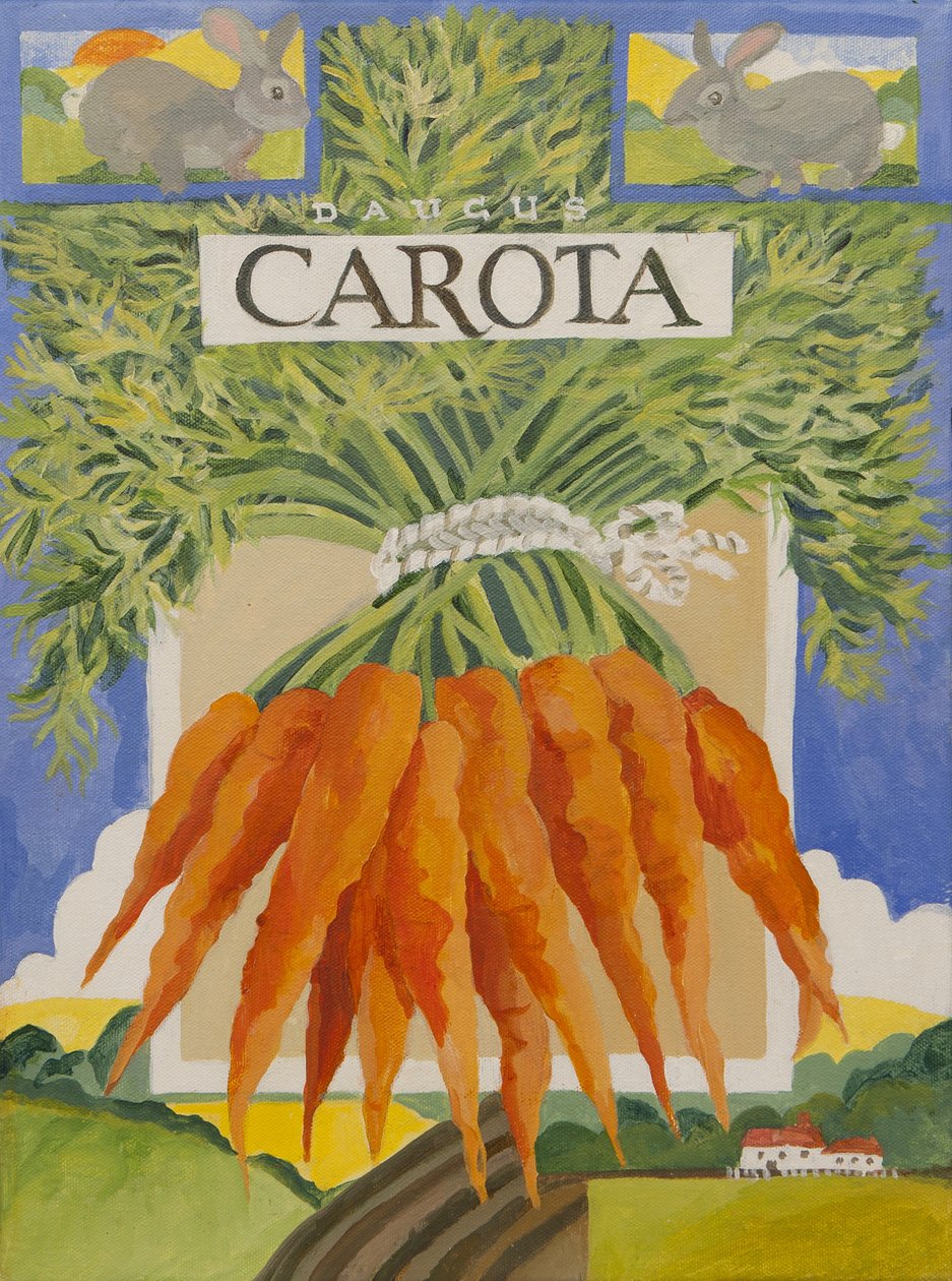 Carota, sárgarépa (akril) alkotó: Jennifer Abbott
