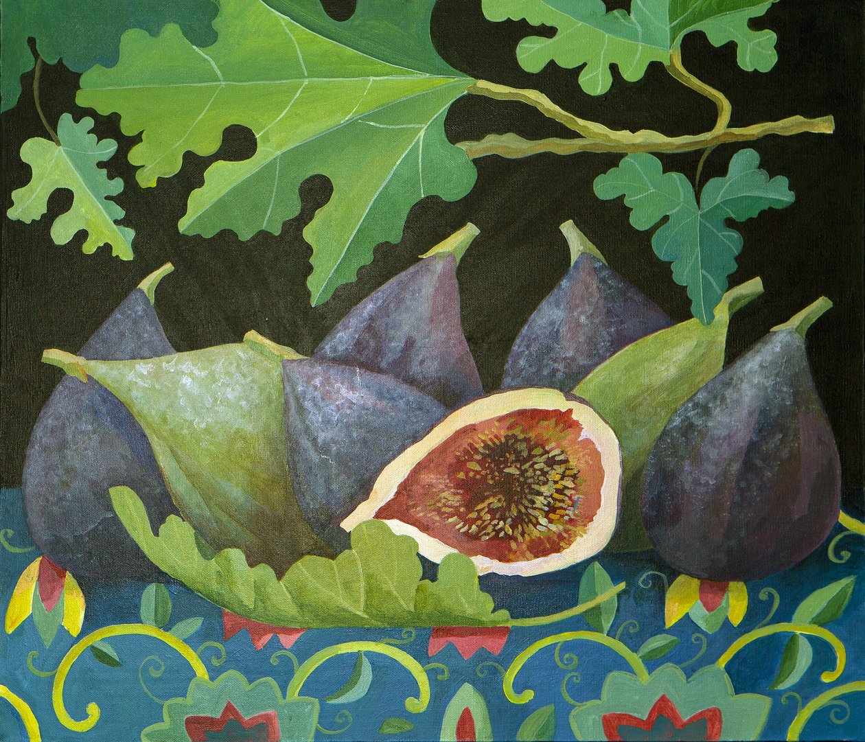 Füge feketén, 2014 (akril, vászon) alkotó: Jennifer Abbott