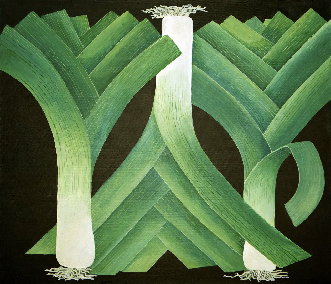 Póréhagyma, 2014 (akril, vászon) alkotó: Jennifer Abbott