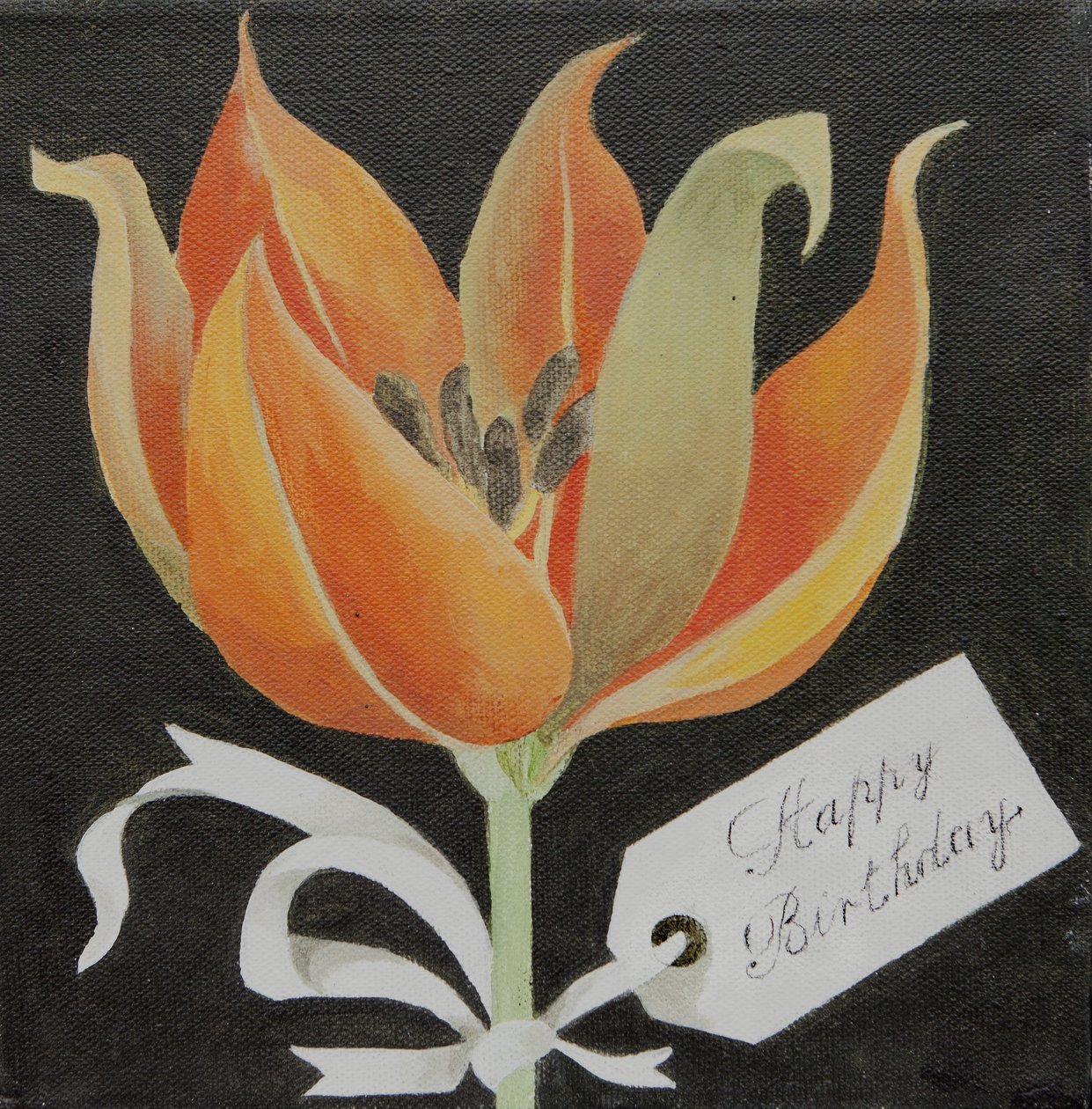 Tulipán, Boldog születésnapot (akril) alkotó: Jennifer Abbott