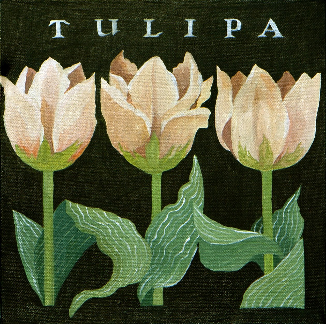 Tulipánok, 2013 (akril, vászon) alkotó: Jennifer Abbott