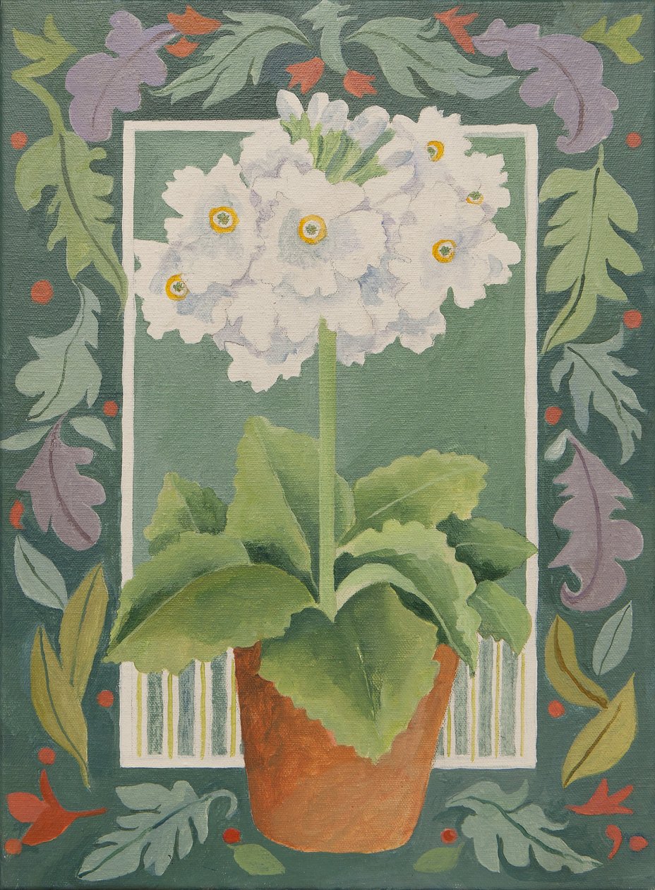 Fehér primula (akril) alkotó: Jennifer Abbott