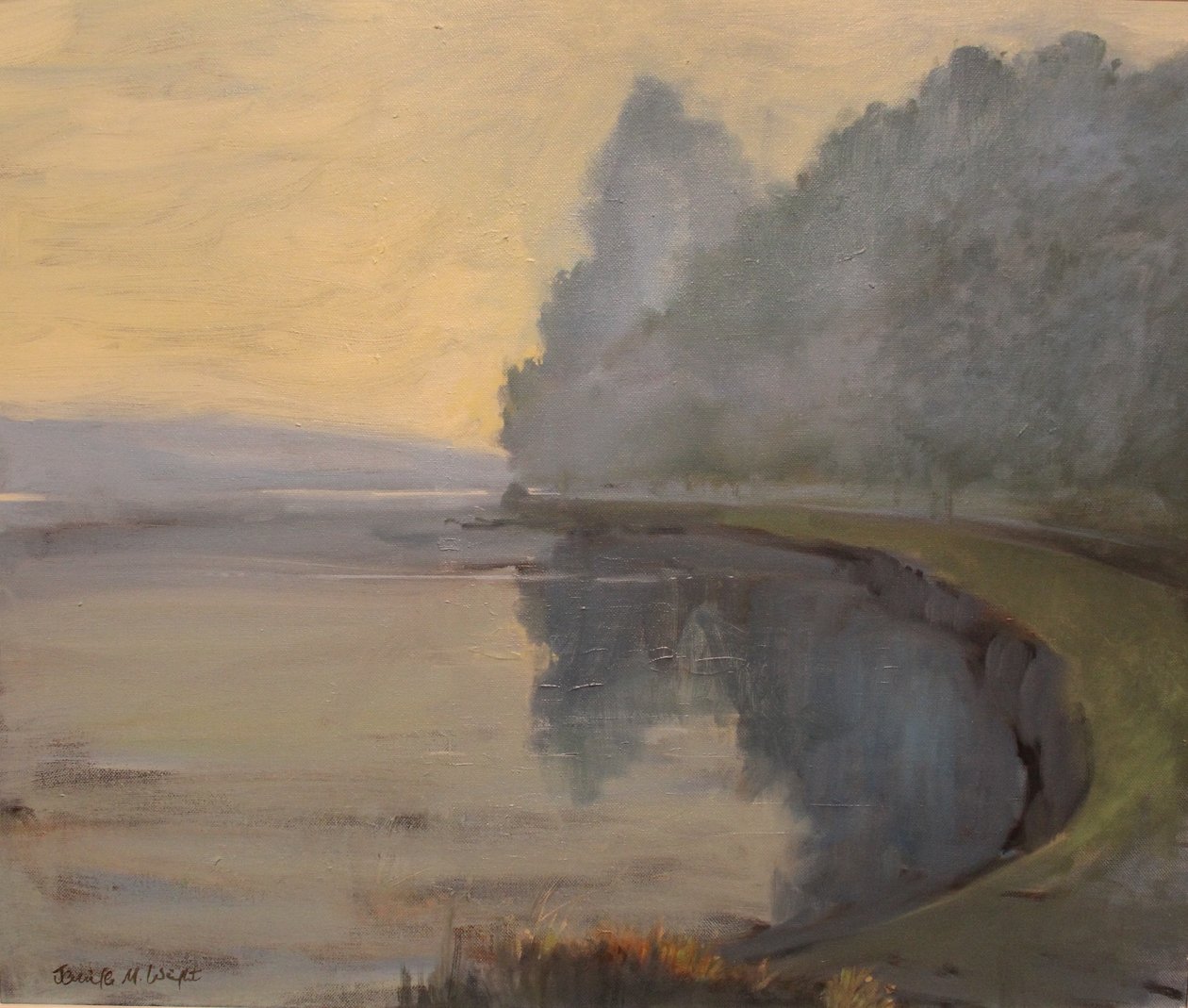 Batson Creek Salcombe, kora reggel, olaj, vászon, 2016 alkotó: Jennifer Wright