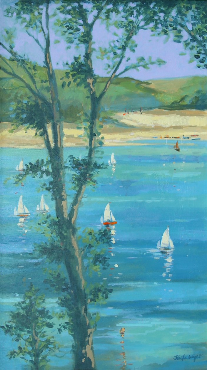 Salcombe Through The Trees (olaj, vászon) alkotó: Jennifer Wright