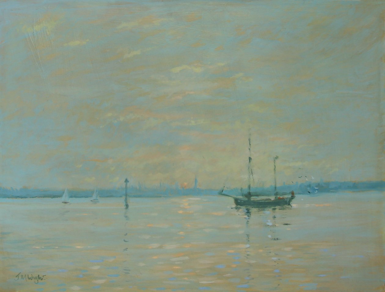 Southampton Water Sunset (olaj, vászon) alkotó: Jennifer Wright