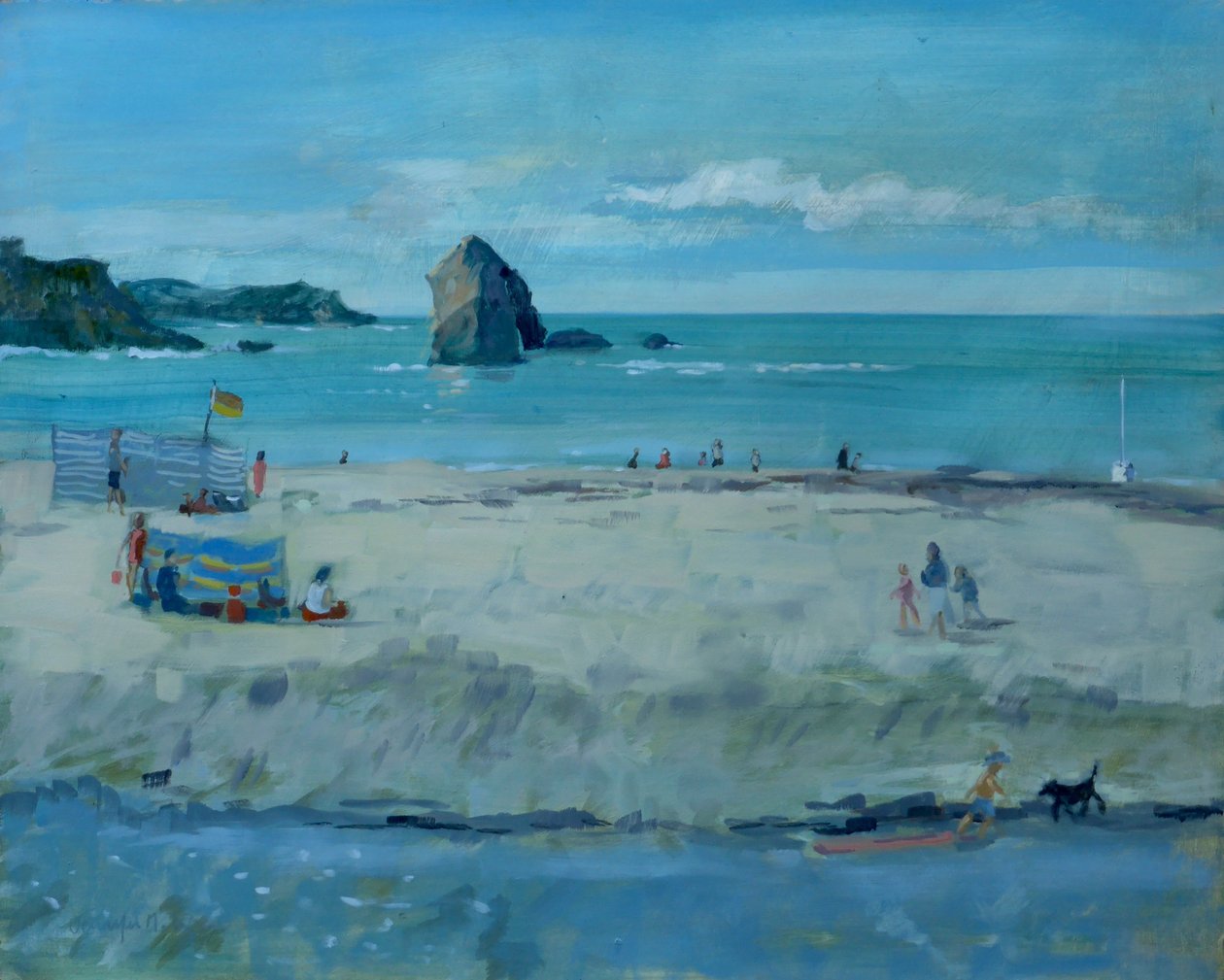 Thurlestone Rock, Devon. olaj, vászon, 2016 alkotó: Jennifer Wright